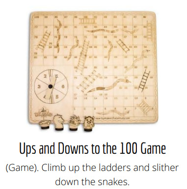 Handcrafted Wooden Snakes & Ladders Game