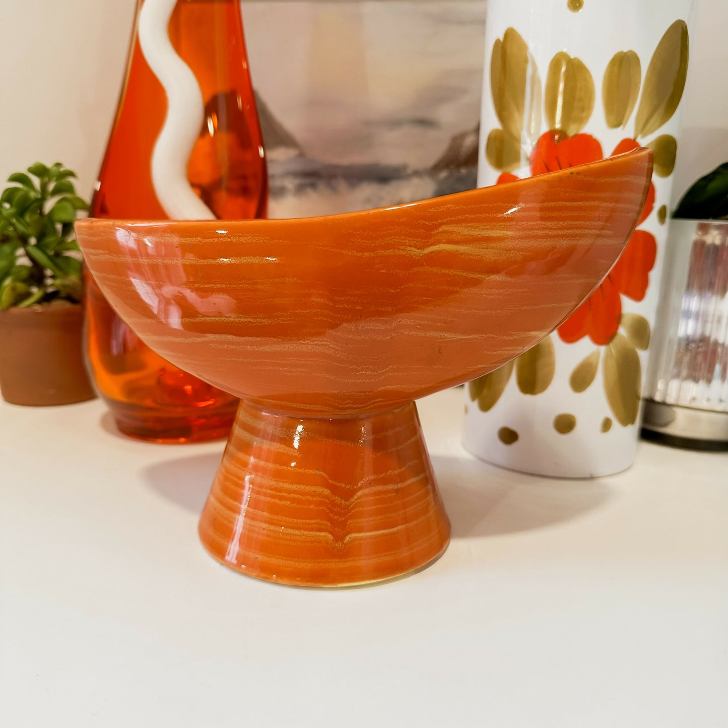 Orange Crescent Moon Vase