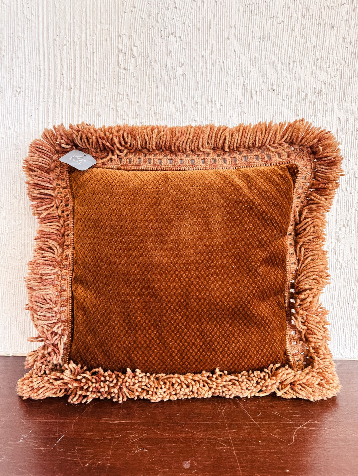 Fringed Chestnut Pillow