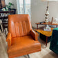 Mid-Century Vegan Leather Swivel Rocker