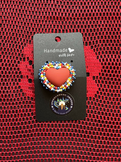 Small Beaded Heart Pins