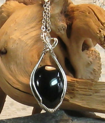Onyx Argentium Sterling Silver Necklace