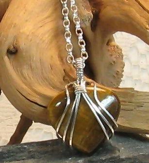 Tiger Eye Argentium Sterling Silver Necklace