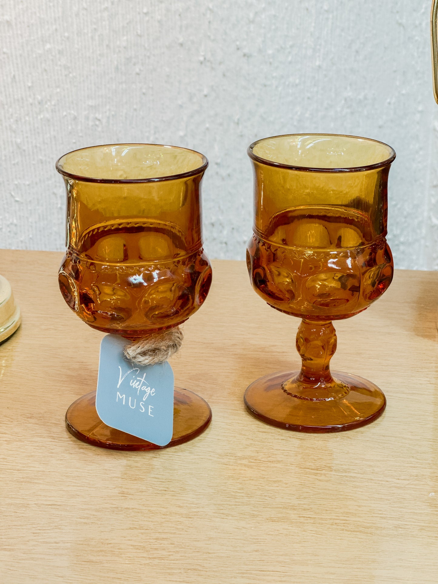 Amber Glass Goblets