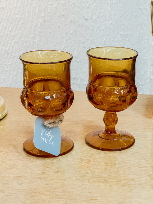 Amber Glass Goblets