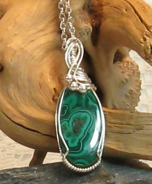 Malachite Argentium Sterling Silver Necklace