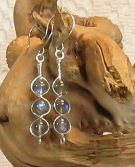 Blue Labradorite Argentium Sterling silver Earrings