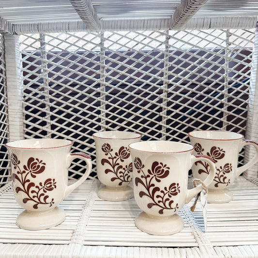 Burgundy Floral Mugs