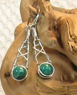 Malachite Argentium Sterling Silver Earrings