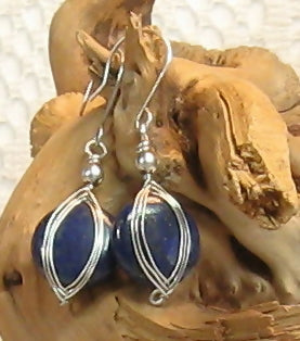 Lapis Lazuli Argentium Sterling Silver Earrings