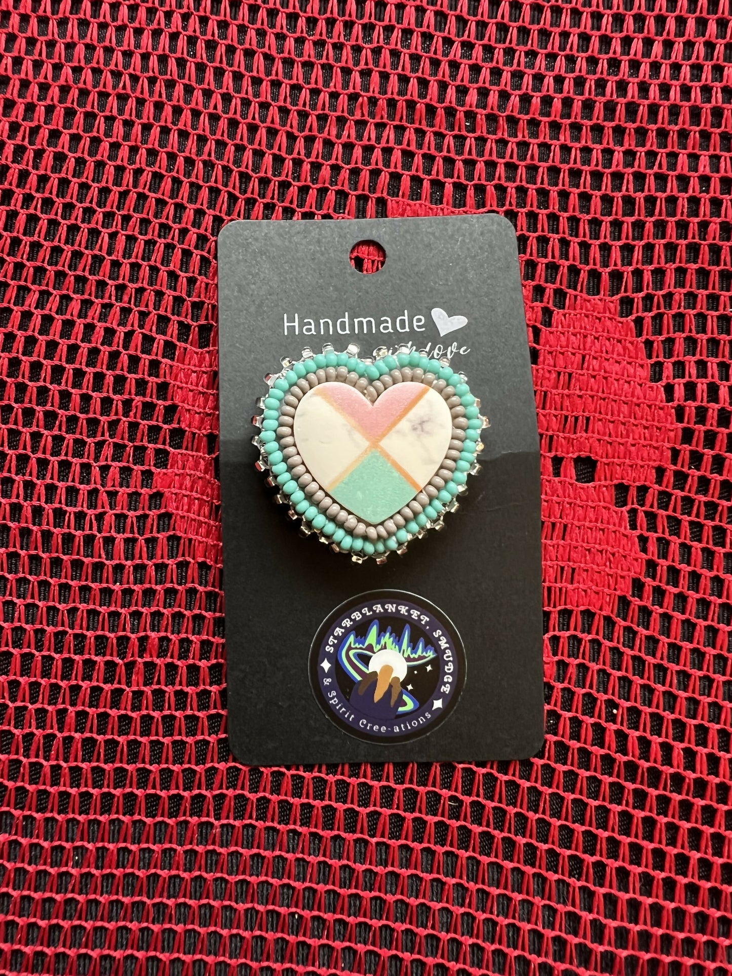 Small Beaded Heart Pins