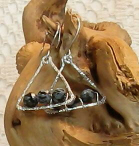 Snowflake Obsidian Argentium Sterling Silver Earrings