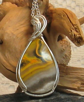 Bumblebee Jasper Argentium Sterling Silver Necklace