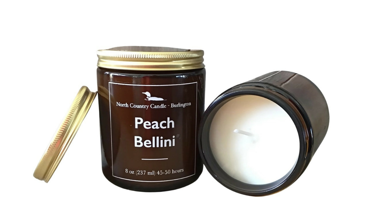 Peach Bellini - Amber Jar 8 oz Soy Candle