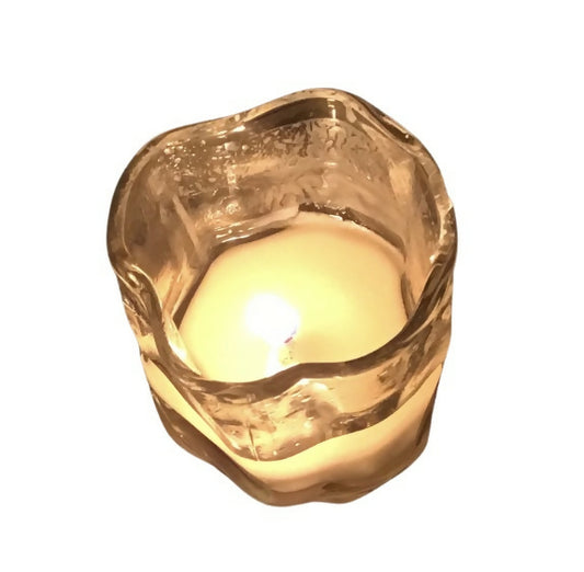 Dutch Apple Crumble - Amber Twisted Glass Soy Candle