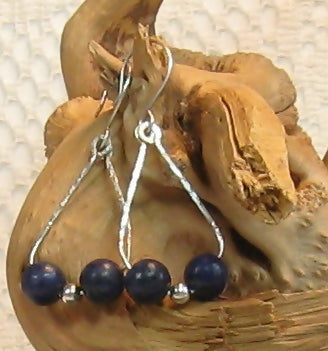 Lapis Lazuli Argentium Sterling Silver Earrings