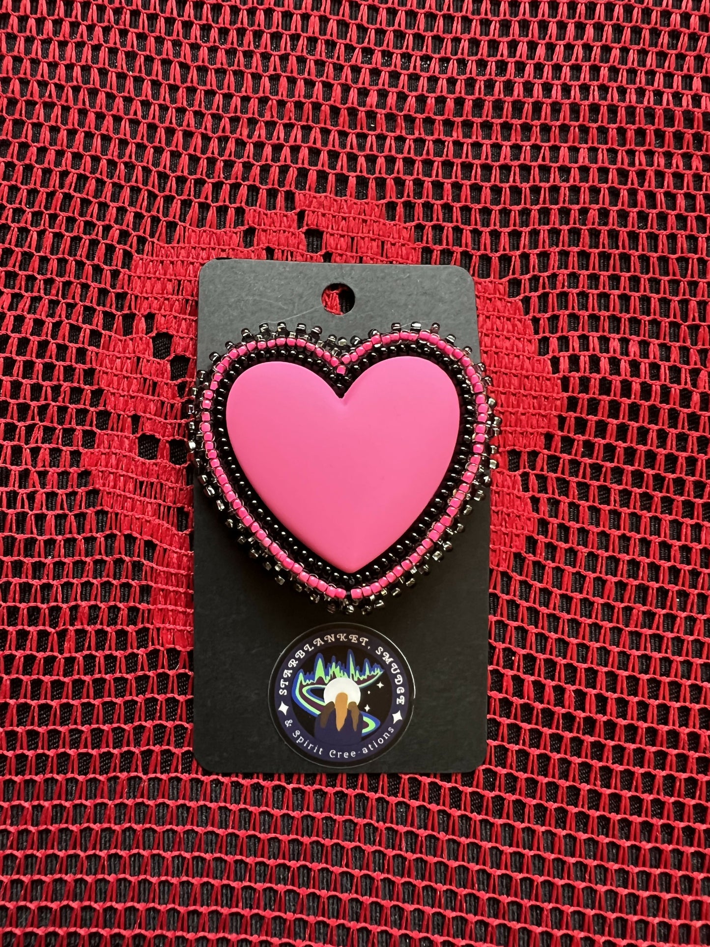 Large Beaded Heart Pins