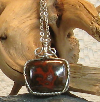 Seam Agate Argentium Sterling Silver Necklace