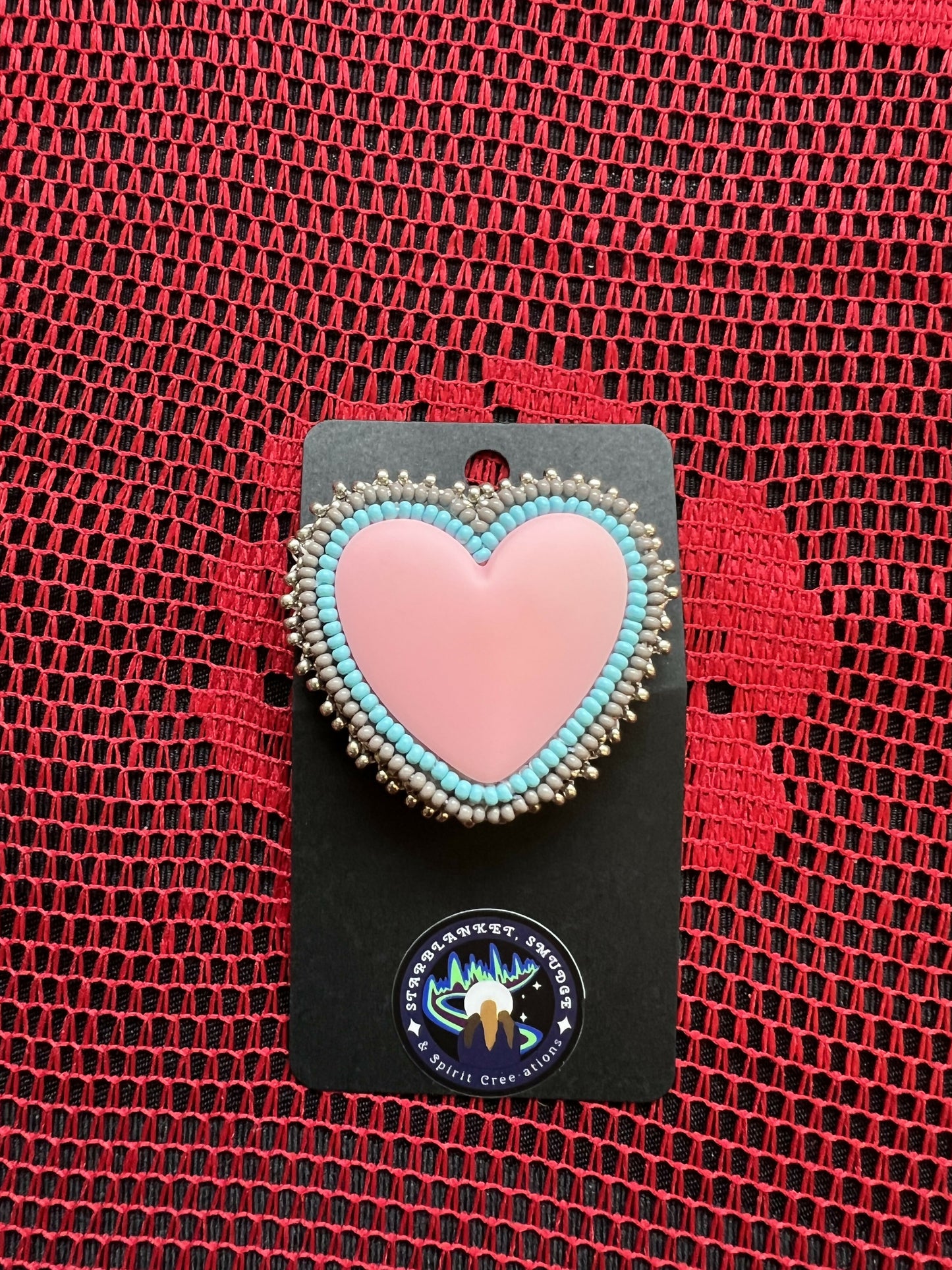 Large Beaded Heart Pins