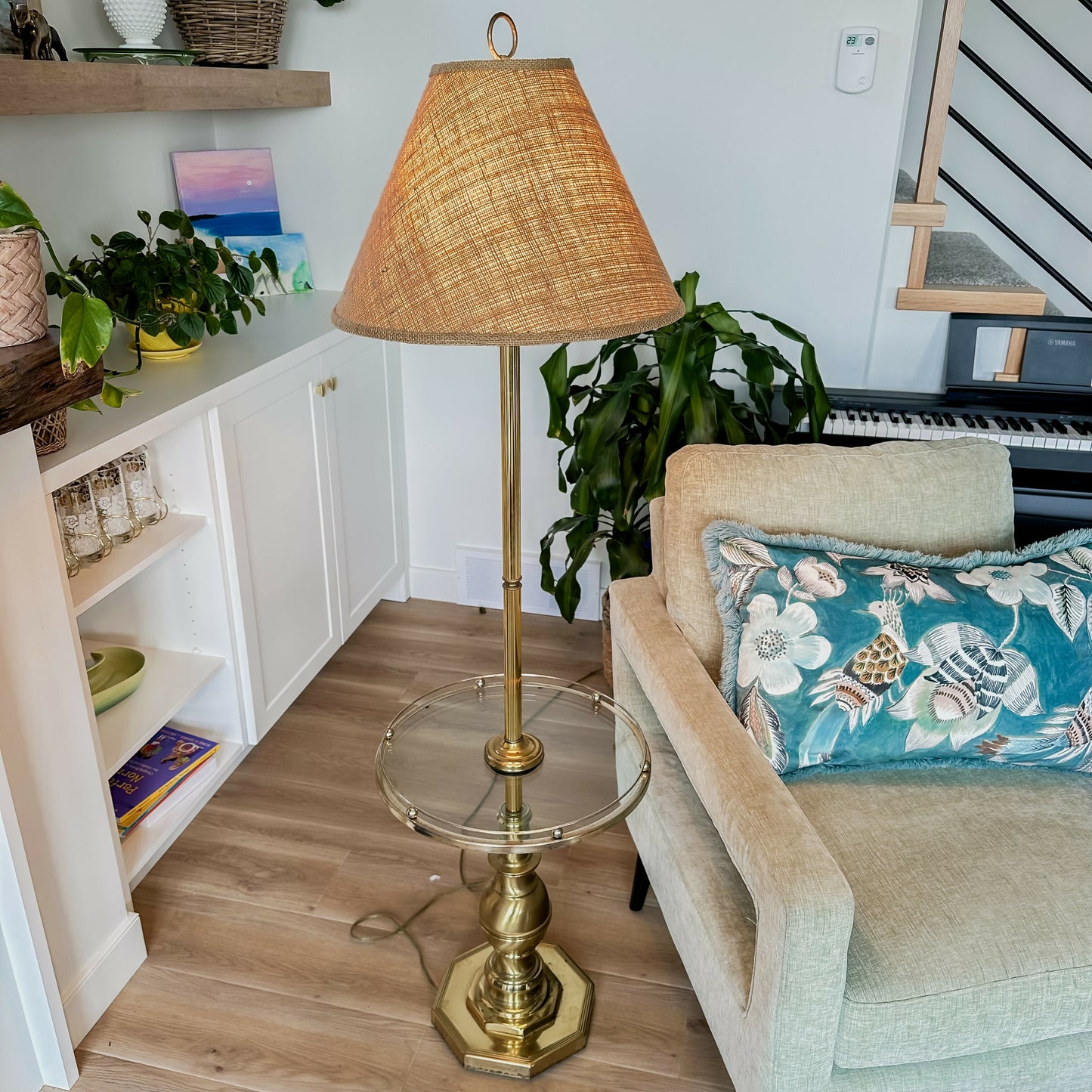 Golden Glass Lamp Table