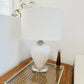 Opalescent & Silver Lamp w Shade