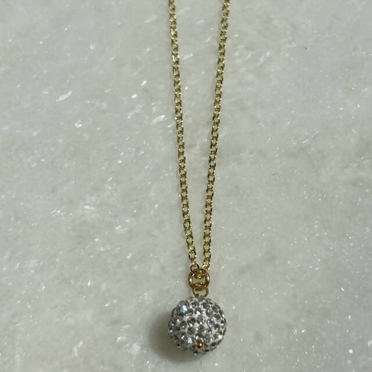 GF Crystal Pave' Ball Necklace NS010-GF