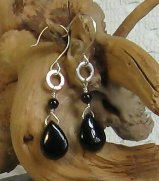 Onyx Argentium(R) Sterling Silver Earrings