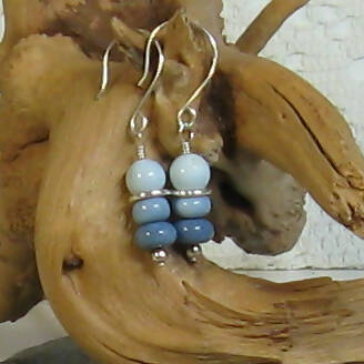 Blue Oregon Opal Argentium(R) Sterling Silver Earrings