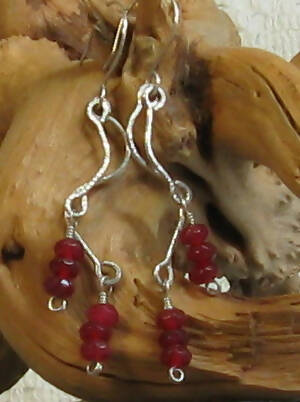 Ruby Argentium(R) Sterling Silver Earrings