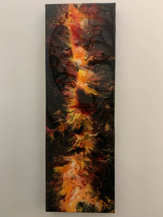 Acrylic Abstract Canvas 'Fire Sea Horse'