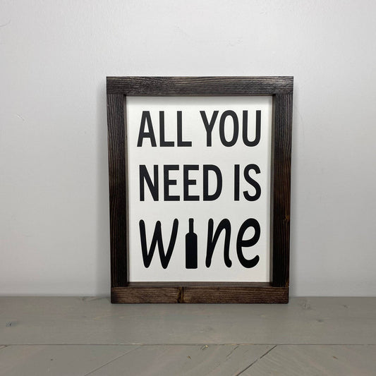 All You Need Is Wine Sign