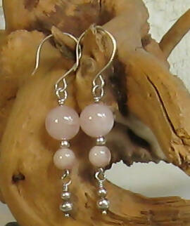 Rose Quartz Argentium(R) Sterling Silver Earrings