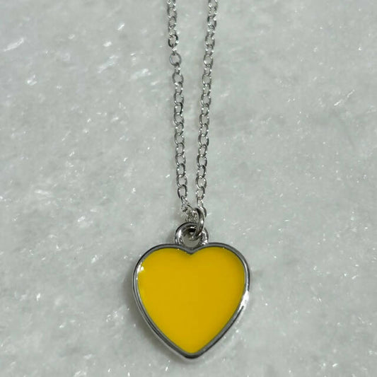 Kids Yellow Heart Necklace NS234-SS