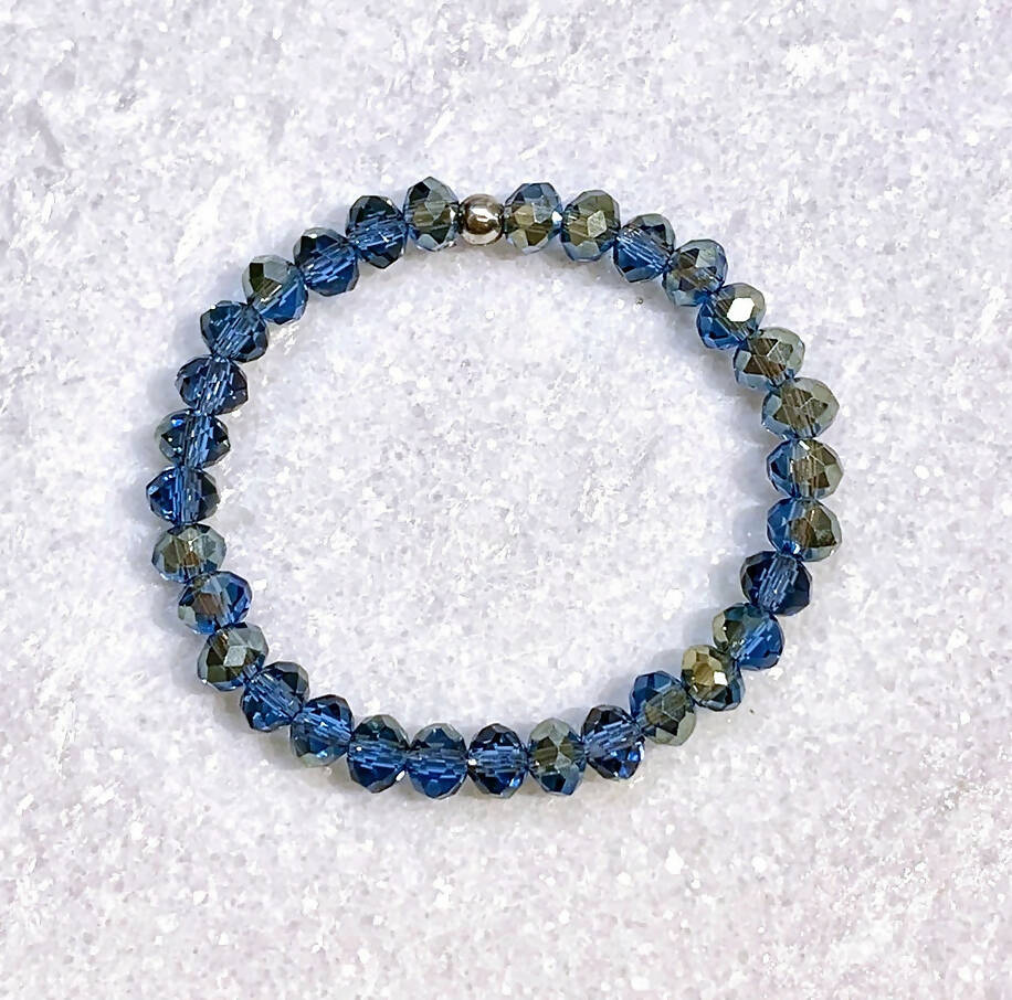 Kids Blue Shimmer Stretch Bracelet B365-SS