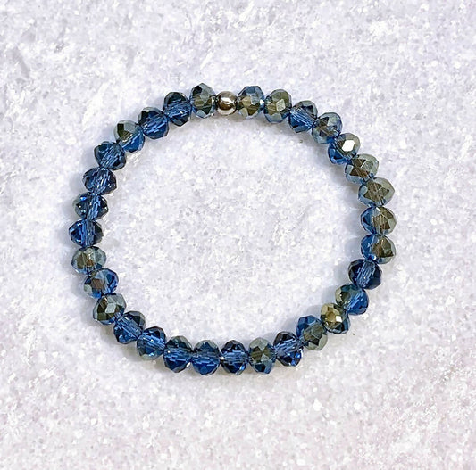 Kids Blue Shimmer Stretch Bracelet B365-SS