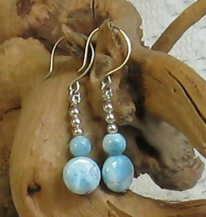 Larimar Argentium(R) Sterling Silver Earrings