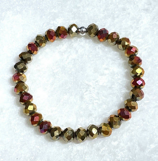 Kids Shimmer Rainbow Pink Stretch Bracelet B397-SS