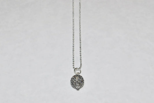 Black Diamond Pave' Ball Necklace NS090-SS