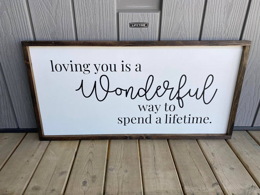 Loving You Is A Wonderful Way To Spend A Lifetime Sign