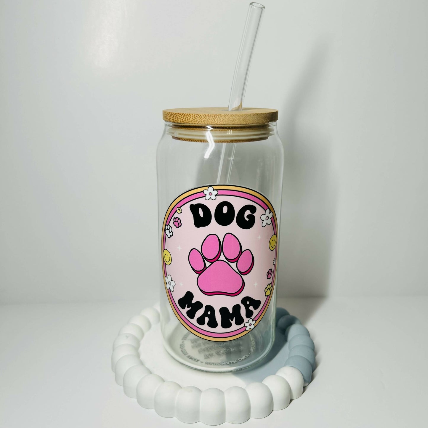 Dog Mama 20oz Glass Can