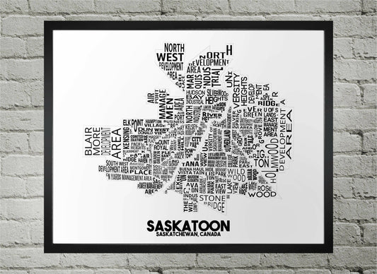 Saskatoon Neighbourhood Map BW