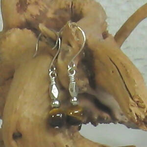 Tiger Eye Argentium(R) Sterling Silver Earrings