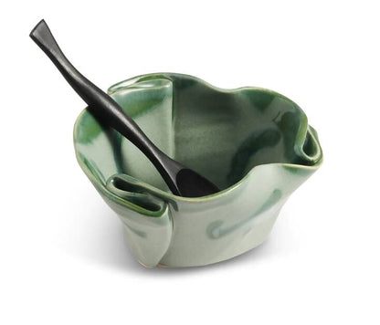 Hilborn Pottery Guacamole Bowl with Rosewood Spoon