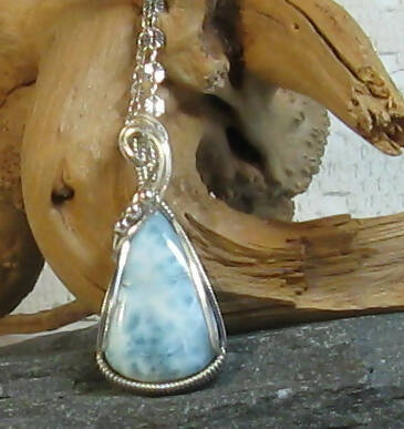 Larimar Argentium(R) Sterling Silver Necklace