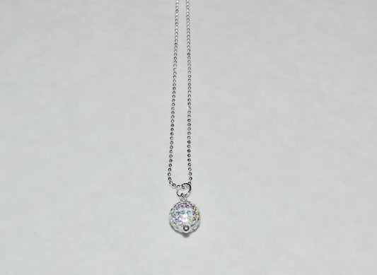 Aurora Borealis Pave' Ball Necklace NS079-SS