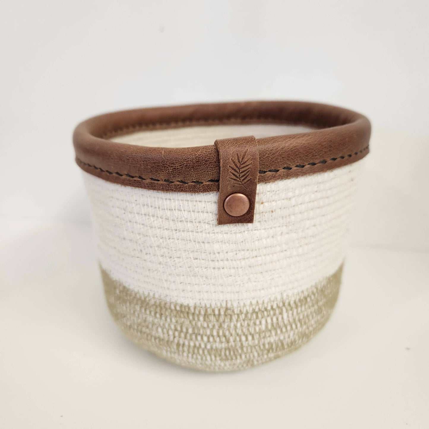 Small Leather Trim Basket