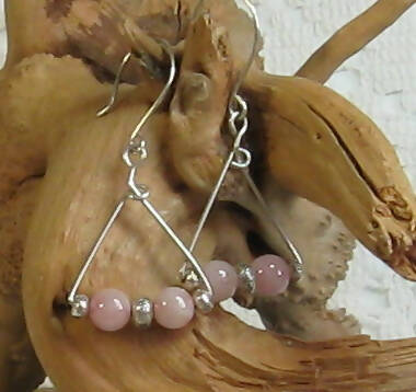 Rose Quartz Argentium(R) Sterling Silver Earrings