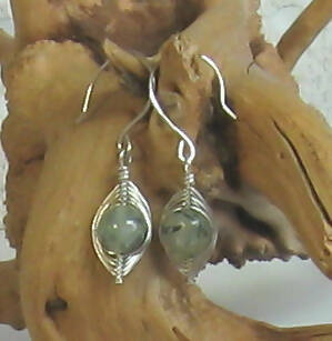 Prehnite Argentium(R) Sterling Silver Earrings