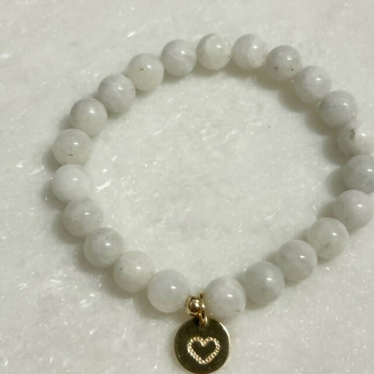 Moonstone & HS Heart St Bracelet B177-GF