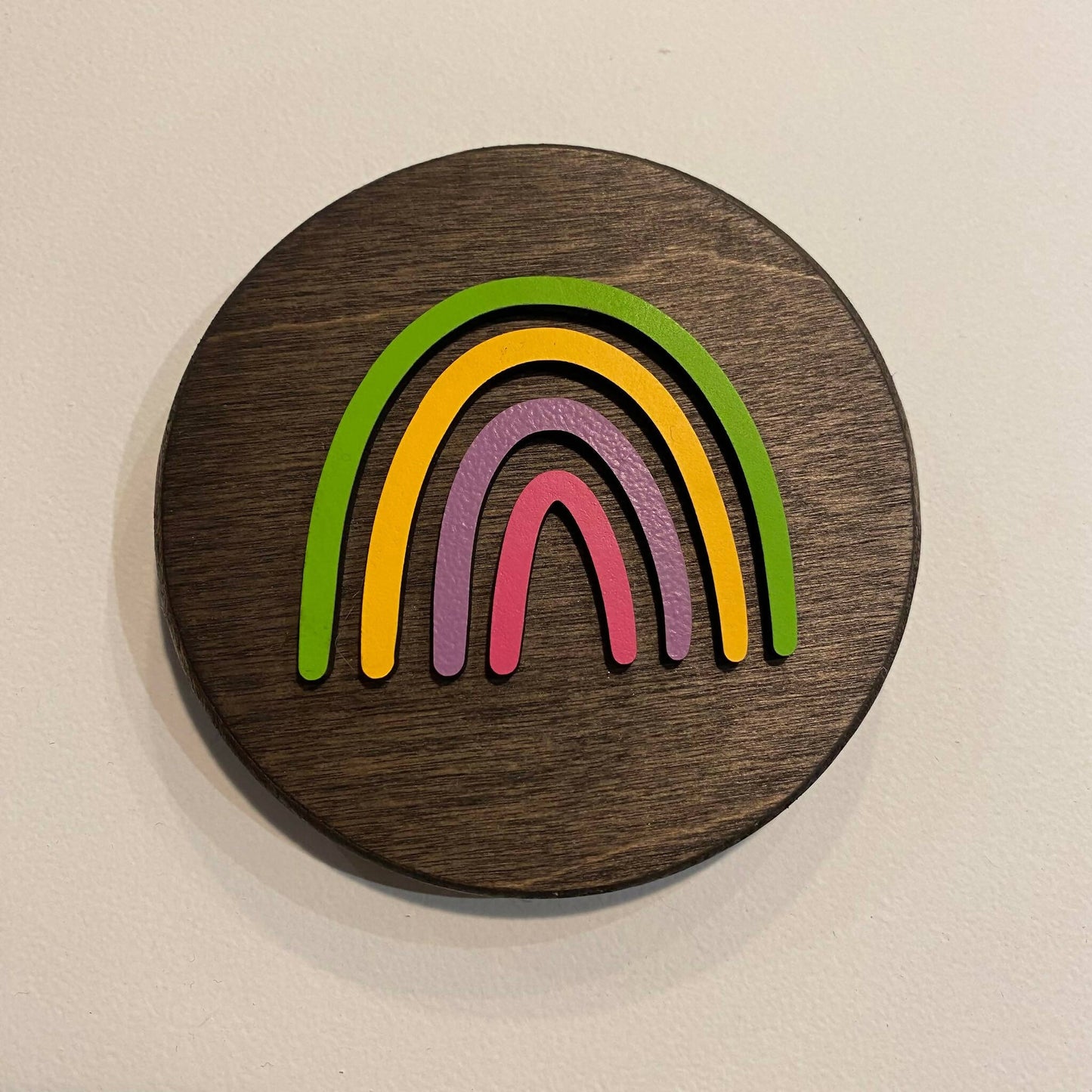 Rainbow 3D Circle Sign - 4"